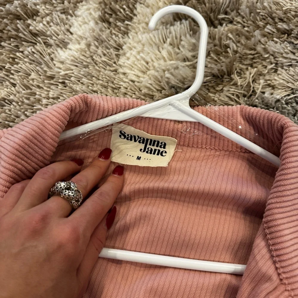 NWOT Savanna Jane Cropped Pink Jean Jacket